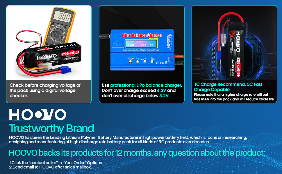 hoovo 3 cells lipo battery