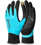DULFINE 100% Waterproof Winter Work Gloves for Men and Women,Foam Latex Coated and Thermal Insula...