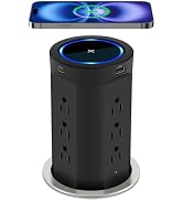 4-inch Pop Up Outlet for Countertop with 45W USB,17-in-1 Desktop Power Strip with 15W Wireless Ch...