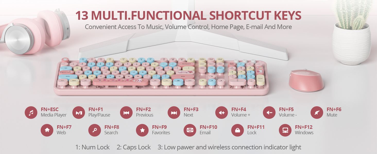13 MULTI.FUNCTIONAL SHORTCUT KEYS