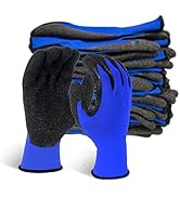 Evridwear Crinkle Latex Rubber Hand Coated Safety Work Gloves for Men Women General Multi Use Con...
