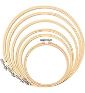 BigOtters 6PCS Embroidery Hoops, Bamboo Circle Cross Stitch Hoop Ring 4.7 Inches to 10.6 Inches C...