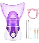 Facial Steamer for Face, Face Steamer for Facial Deep Cleaning, Nano Ionic Facial Steamer for Unc...