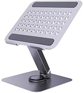 EJAY 360 Rotating Laptop Stand for Desk, Foldable Aluminum Computer Riser, Ergonomic Height Adjus...