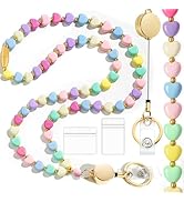 Toykee Lanyards for Id Badges and Keys for Women Teacher - Colorful Beaded Card Holders