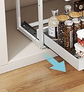 Golener Pull Out Cabinet Organizer - 2-Tier Slide Out Expandable Drawers for Kitchen Cabinets, Ba...