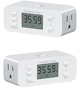 DEWENWILS 2 Pack Indoor Countdown Timer Outlet, Timers for Electrical Outlets Indoor, Large Scree...