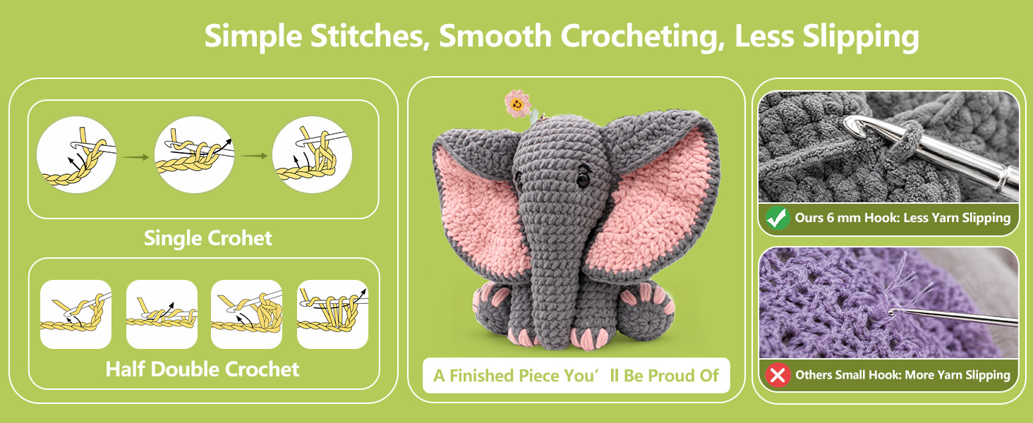 Simple Stitches, Smooth Crocheting, Less Slipping