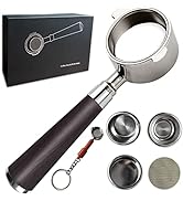 KILOGOGRAPH Bottomless Portafilter 58mm Gift Box - African Blackwood Handle, 2 Baskets, Blind Fil...