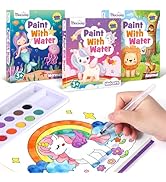 Mocoosy 3 Pack Paint with Water Coloring Books for Toddlers, Mess Free Watercolor Painting Set fo...