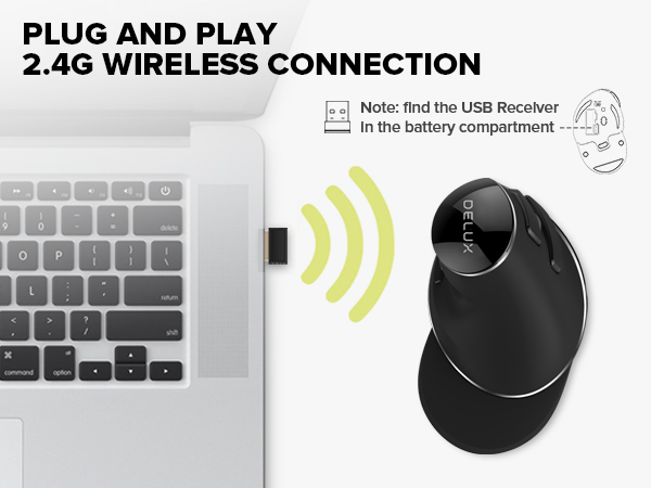 2.4G wireless ergonomic mouse