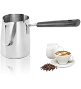 Classics Turkish Coffee Pot, 35oz/1000ml Stainless Steel Milk Frothing Jug Long Handle Coffeware ...
