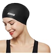 Aegend Swim Caps for Long Hair, Durable Silicone Swimming Caps for Women Men Adults Youths, Easy ...