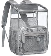 PACKISM Clear Backpack for School, 17 inch Flap Top Quick Access Heavy Duty Bookbag, Reinforced S...