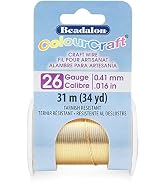 Beadalon ColourCraft Wire, 26 Gauge, Brass Light Color, 34 yd Spool