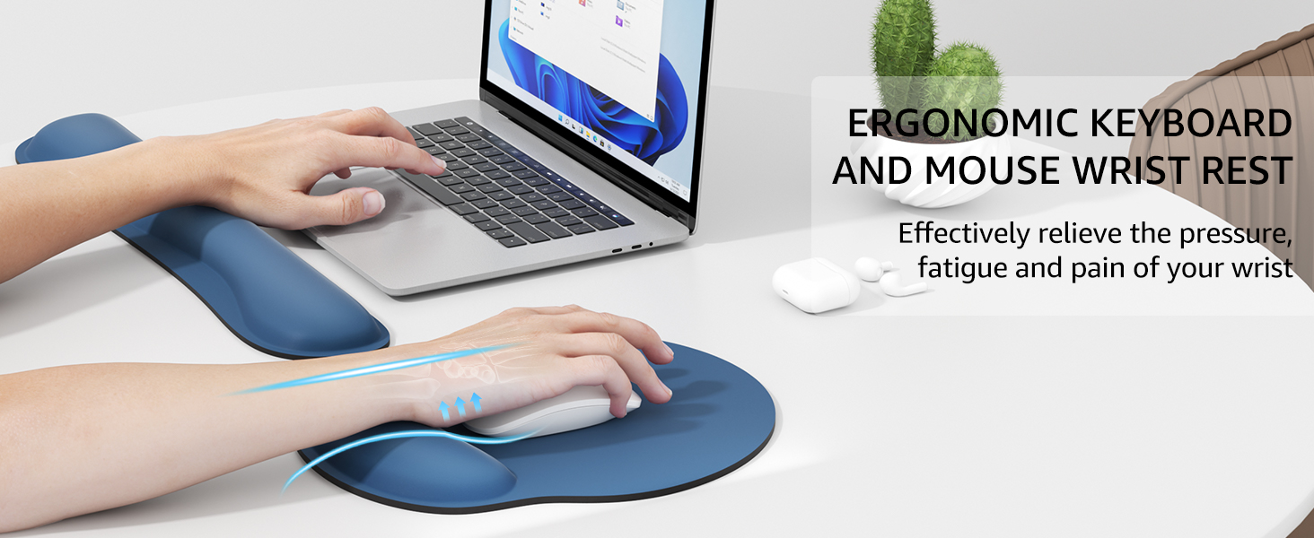 Ergonomic design mouse pad with wrist rest