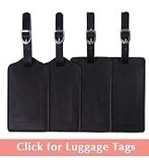 Leather Luggage Tags 4 Pack Bag Suitcase Labels