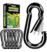 PAMAZY 6Pcs 3.15In Spring Snap Hooks 460LBS Capacity, Carabiner Clip, Heavy Duty Rope Connector, ...