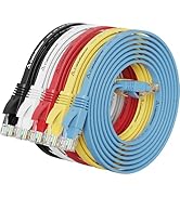 Cat 6 Ethernet Cable 5 ft (5 Pack) (at a Cat5e Price but Higher Bandwidth) Cat6 Internet Network ...