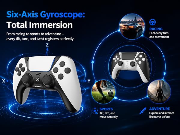 HIGH-SENSITIVITY 6-AXIS FOR PS4 CONTROLLER