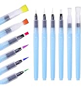 Wisdompro Water Brush Pens, Set of 6 Aqua Painting Brushes for Water Soluble Colored Pencil, Wate...