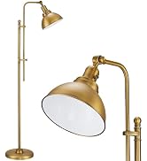 VONLUCE Floor Lamp for Living Room, 65" Industrial Brass Floor Lamp Adjustable Height & Head Vint...
