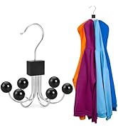 TOPIA HANGER Hoodie Hangers with 6 Wood Balls, Purse Hanger, Scarf Hanger, Wooden Closet Hooks, H...