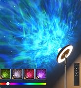 GOEBLESON LED Floor Lamp with RGB Galaxy Projector, 18W Double Sided Corner Light Rotatable, Dimm...