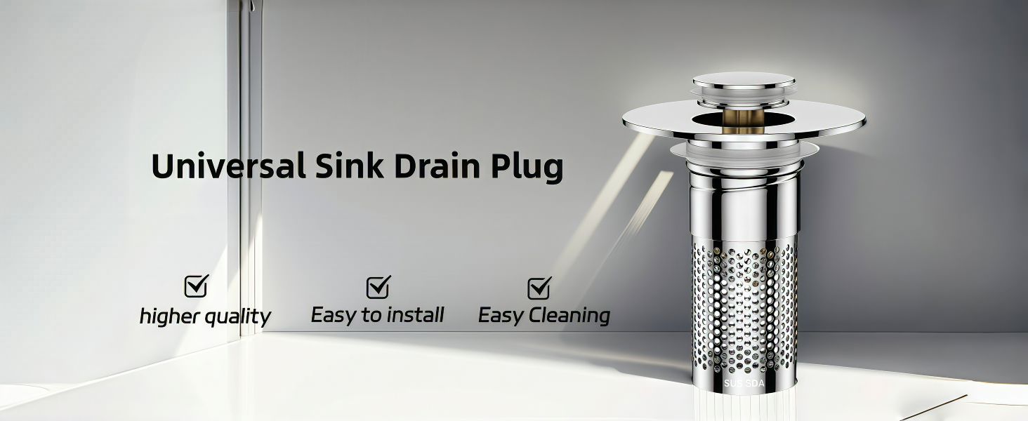 Universal Pop-Up Bathroom Sink Stopper