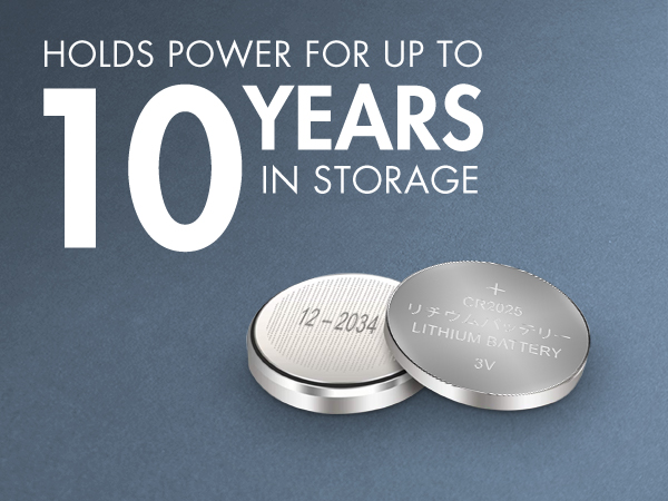 Holds power for up to 10 years in storage