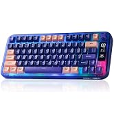 AULA K75 75% Blue Keyboard Wireless,4000mAh Quiet Computer Keyboards w/Knob | LED Screen,Tri-Mode...