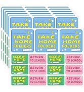 YEWROXY 150 PCS Student Homework Folder Labels for Elementary Students, Cute Take Home Folder Ret...