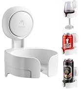 LEVERLOC Suction Cup Shower Drink Holder for Beer, Wine, Waterproof Wine Holder for Shower, Remov...