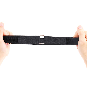 a person holding a belt