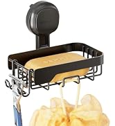 LEVERLOC Soap Dish Holder for Shower Suction Cup Wall Mounted Self Draining NO-Drilling Removable...