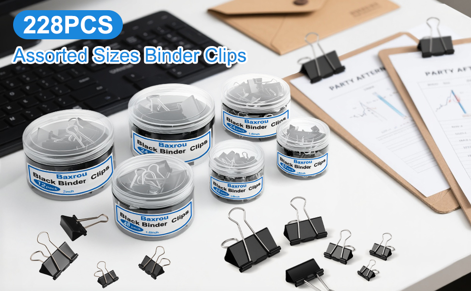 Binder Clips Paper Clamps Assorted Sizes