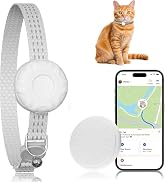 Cat Tracker, Cat Tracker Collar with Safety Elastic Buckle, Compatible with Apple Find My App (On...