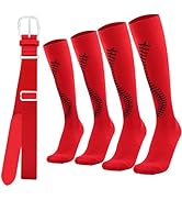 SAYAYA Baseball/Softball Sock and Belt Combo 2 Elastic Baseball Softball Socks with 1 Baseball Be...