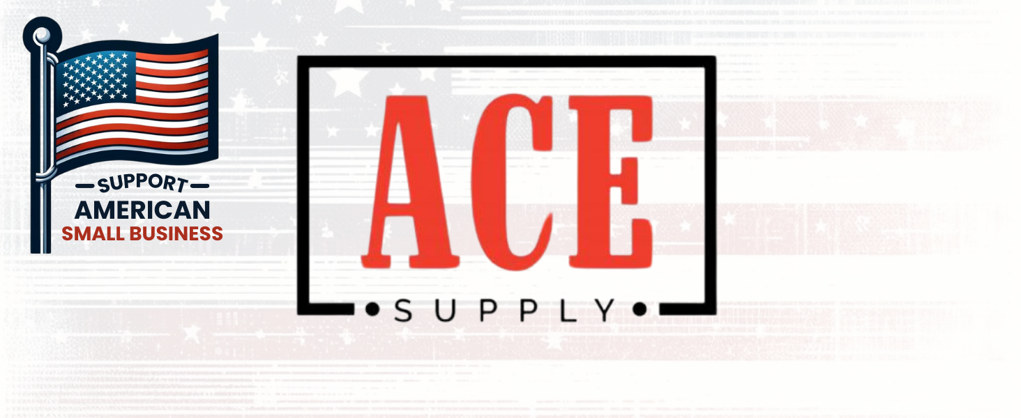 Image containing marking flags from ACE Supply. An American marker flag supports small business