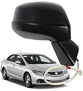 Marretoo for Honda Civic Door Mirror Assembly Passenger Side 2012 2013 2014 | Power | HO1321261(RH)