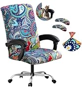 DVLOL Office Chair Cover,Removable Desk Chair Cover with Zipper,Stretch Anti-dust Universal Rotat...