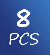 Blue background with white text displaying '8 PCS', likely indicating a product quantity or set size.