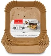 Emeril Lagasse Air Fryer Liners Disposable, Perforated Parchment Paper Air Fryer Liners for Emeri...