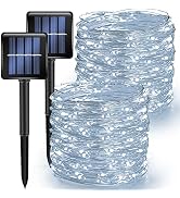 TW SHINE 2 Pack Solar String Lights Outdoor, Total 80 FT 240 LED Solar Powered Waterproof White F...