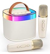 YLL Karaoke Machine for Adults Kids, Portable Bluetooth Karokee Speaker with 2 Wireless Microphon...