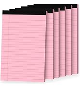 Ciphyfee 6pcs Small Note Pads, Pink Notepads 5x8 College Ruled Notebook, Writing Pads 5 x 8, Lega...