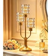 TECHYAP Mid Century Modern Table Lamp Dimmable Nightstand Gold Glass Lamp | Vintage Desk Lamp wit...