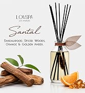 LOVSPA Santal Sandalwood Reed Diffuser Oil and Sticks Set | A Warm, Earthy & Woody Aroma | Made w...