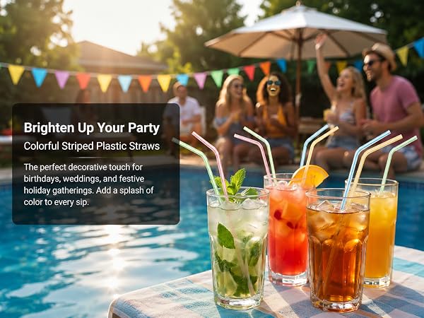 150PCS Disposable Plastic Drinking Straws