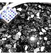 NUPICK 10 Pound Fire Glass, 1/2 Inch Reflective Fire Glass, Fit with Fire Pit Glass and Fireplace...